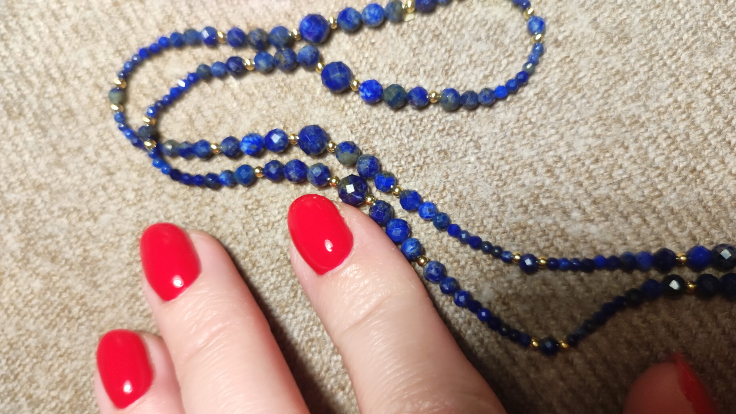 lapis lazuli i srebro damski męski łańcuszek ozdoba do okularów