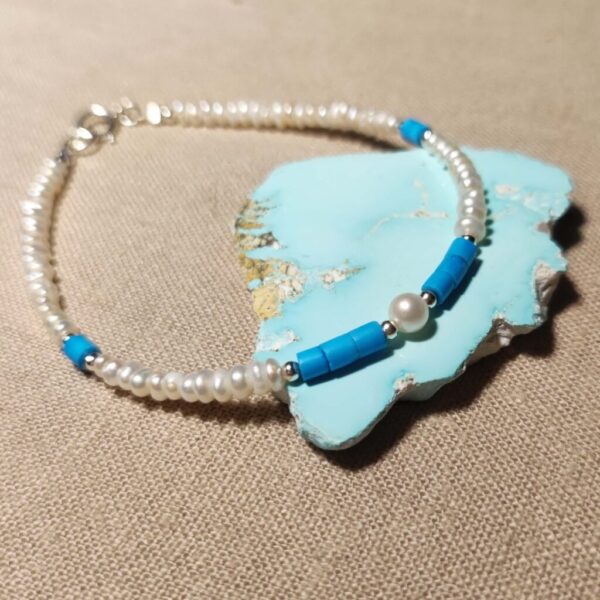 armenian turquoise bracelet natural pearls